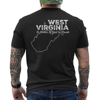 Funny West Virginia Offensive Roast Slogan Silhouette Offensive Funny Gifts Mens Back Print T-shirt | Mazezy
