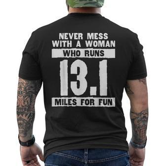 Funny Woman Runner Pride 131 Miles Half Marathon For Fun Mens Back Print T-shirt | Mazezy
