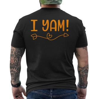 I Yam Sweet Potato For Matching Thanksgiving Costume Men's T-shirt Back Print - Seseable
