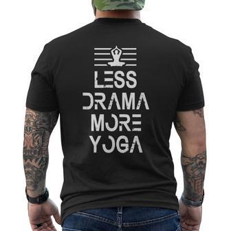 Funny Yoga Lover Design Less Drama More Yoga Mens Back Print T-shirt - Thegiftio UK