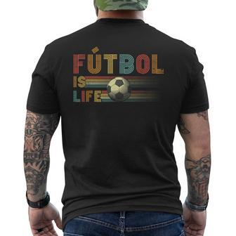 Futbol Is Life Football Lover Soccer Funny Vintage Mens Back Print T-shirt | Mazezy