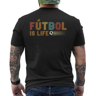 Futbol Is Life Football Lover Soccer Vintage Men's Back Print T-shirt | Mazezy
