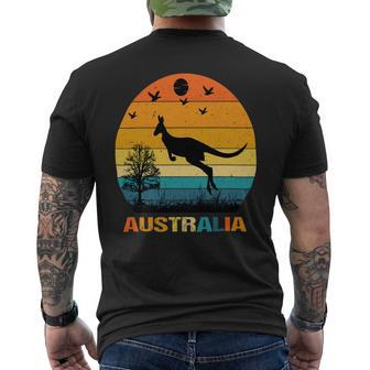 G Day Mate Kangaroo Aussie Animal Australia Flag Australia 2 Mens Back Print T-shirt - Monsterry