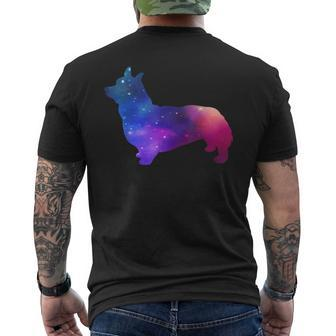 Galaxy Corgi Dog Space And Stars Lover Gift Mens Back Print T-shirt | Mazezy