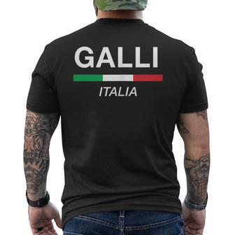 Galli Italian Name Italy Flag Italia Family Surname Mens Back Print T-shirt | Mazezy