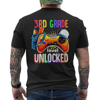 Gamer Back To School Gamepad 3Rd Third Grade Level Unlocked Mens Back Print T-shirt | Mazezy
