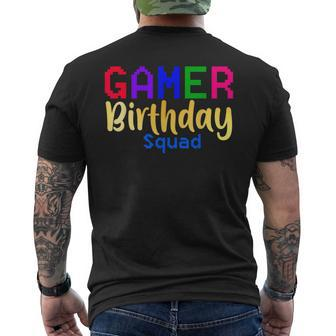 Gamer Birthday Squad Party Happy B-Day Video Game Party Men's T-shirt Back Print | Mazezy