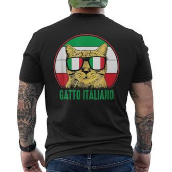 Gatto Italiano Cute Italian Cat Proud Italian Heritage Day Mens Back Print T-shirt | Mazezy