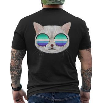 Gay Man Mlm Flag For Cat Lover Male Gay Man Pride Mlm Mens Back Print T-shirt | Mazezy