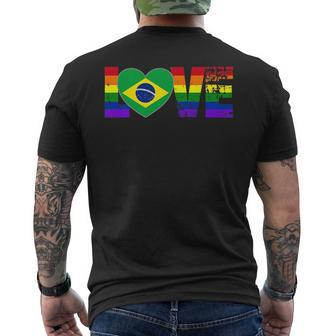 Gay Pride Brazilian Brazil Flag Mens Back Print T-shirt | Mazezy UK
