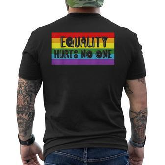 Gay Pride Equality Hurts No One Love Wins Mens Back Print T-shirt | Mazezy UK
