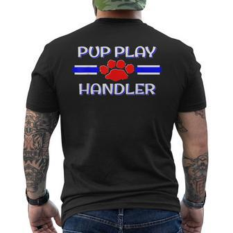 Gay Pup Play Handler Gift Bdsm Puppy Fetish Pride Gear Mens Back Print T-shirt | Mazezy