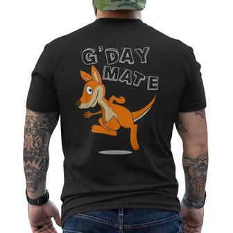 Gday Mate Kangaroo Australia Souveni Aussie Hello Gift Idea Mens Back Print T-shirt | Mazezy