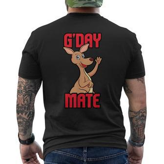 Gday Mate Kangaroo Lover Australia Aussie Hello Gift Mens Back Print T-shirt | Mazezy