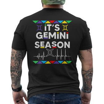 Gemini Season Zodiac Sign Funny Birthday Boys Girls Mens Back Print T-shirt | Mazezy