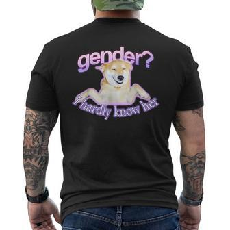 Gender I Hardly Know Her Mens Back Print T-shirt | Mazezy