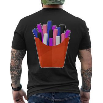 Genderfluid Lgbtq Potato French Fries Pocket Gay Pride Mens Back Print T-shirt | Mazezy