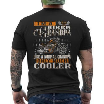 Gentlemen Im A Biker Grandpa Saying Motorcycle Men's Back Print T-shirt | Mazezy
