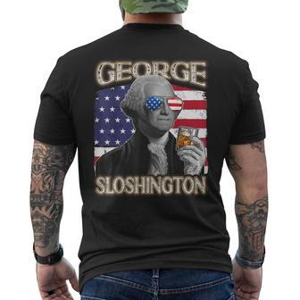 George Washington 4Th Of July George Sloshington Men Women Mens Back Print T-shirt | Mazezy