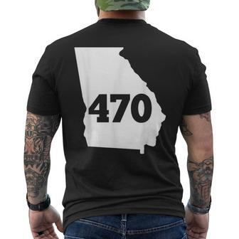 Georgia 470 Area Code Men's T-shirt Back Print | Mazezy