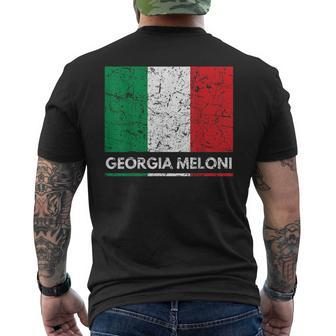Georgia Meloni Italian Hero Italy Flag Mens Back Print T-shirt | Mazezy