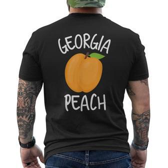 Georgia Peach Funny Georgia State Pride Peachy Pride Month Funny Designs Funny Gifts Mens Back Print T-shirt | Mazezy