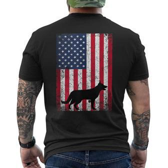 German Shepherd Flag 4Th Of July Dog Patriotic 1 Mens Back Print T-shirt - Monsterry