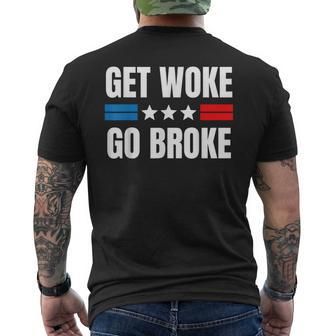 Get Woke Go Broke Mens Back Print T-shirt - Seseable