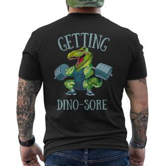 Getting Dinosore Funny Weight Lifting Workout Gym Mens Back Print T-shirt - Monsterry UK