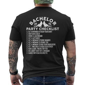 Getting Married Groom Bachelor Party Checklist Men's T-shirt Back Print