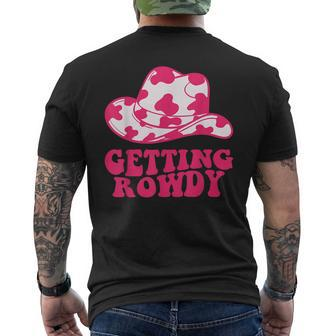 Getting Rowdy Getting Hitched Nashville Bachelorette Party Men's T-shirt Back Print - Monsterry