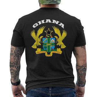 Ghana Coat Of Arms Flag Souvenir Accra Mens Back Print T-shirt | Mazezy CA