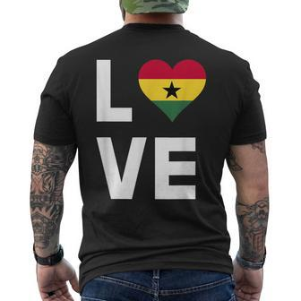 Ghana Love I Love Ghana Africa Heart Ghanaian Flag Mens Back Print T-shirt - Thegiftio UK
