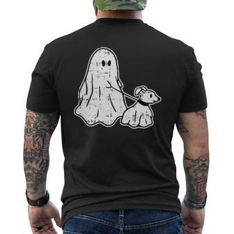 Ghost Holding Puppy Dog Halloween Costume Ghoul Dog Lover Men's T-shirt Back Print