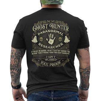 Ghost Hunter - Ghost Hunting Halloween Paranormal Activity Mens Back Print T-shirt - Seseable