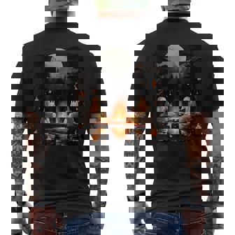 Ghost Reading Book Halloween Campfire Reading Books Men's T-shirt Back Print | Mazezy