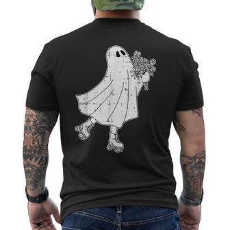 Ghost Roller Skate Halloween Costume Ghoul Skating Skater Men's T-shirt Back Print - Monsterry AU