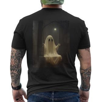 Ghost On The Swing Spooky Gothic Spooky Season Halloween Men's T-shirt Back Print - Seseable
