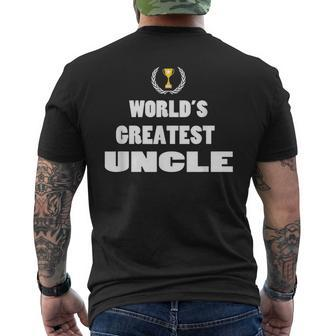 Gifts For Uncles Idea New Uncle Gift Worlds Greatest Mens Back Print T-shirt | Mazezy AU