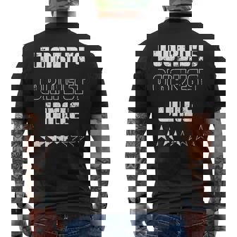 Gifts For Uncles - Worlds Okayest Uncle Mens Back Print T-shirt | Mazezy