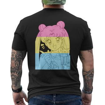 Girl Anime Pansexual Pride Pansexual Flag Lgbt Month Mens Back Print T-shirt | Mazezy