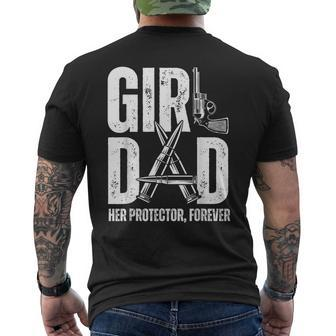 Girl Dad Her Solder Forever Proud Fathers Day Dad Of Girls Mens Back Print T-shirt | Mazezy