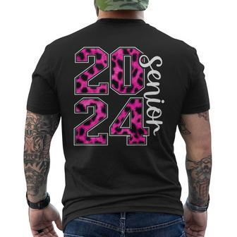 Girls Senior Class Of 2024 Leopard Print School Seniors 24 Men's Back Print T-shirt | Mazezy