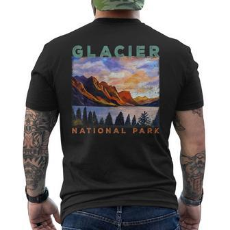 Glacier National Park Retro Us Montana Vintage Parks Mens Back Print T-shirt - Monsterry