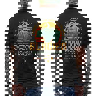 Glacier National Park Vintage Retro Mens Back Print T-shirt - Thegiftio UK