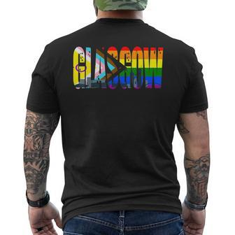 Glasgow Lgbti Flag Pride Support City Mens Back Print T-shirt | Mazezy