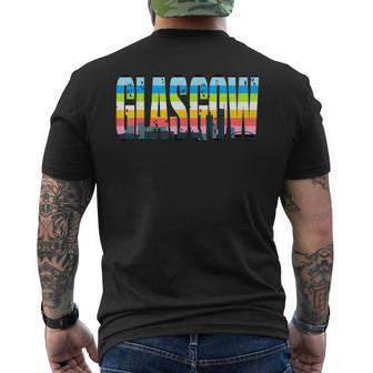 Glasgow Queer Flag Pride Support City Mens Back Print T-shirt | Mazezy