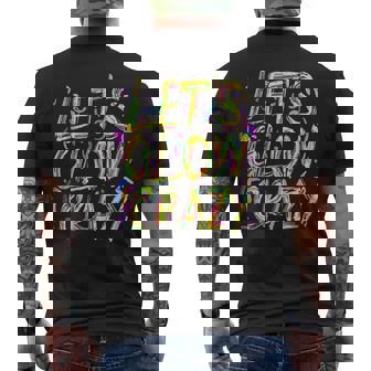 Lets Glow Crazy Retro Colorful 80S Party Squad Men's Back Print T-shirt | Mazezy