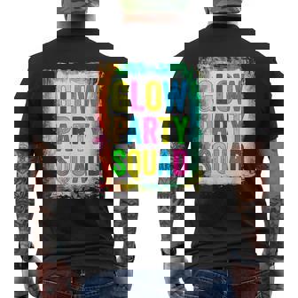 Glow Party Squad Paint Splatter Effect Glow Party Retro Men's Back Print T-shirt | Mazezy