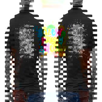Glow Party Squad Splatter 80S Group Party Team 80S Vintage Designs Funny Gifts Mens Back Print T-shirt | Mazezy